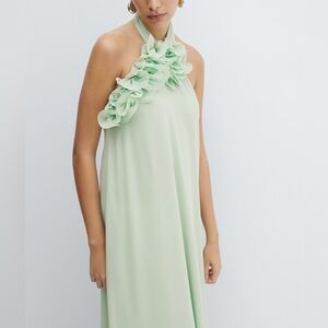 Mango Halter-neck open-back dress - mint color